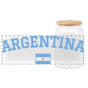 Argentinien Flagge Design Blau - Panorama Keksdose mit Holzdeckel - Weiß - Vorne