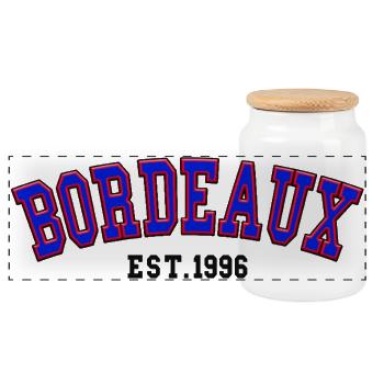 Bordeaux Est. 1996 - Panoramic Cookie Jar with Wooden Lid - white - Front