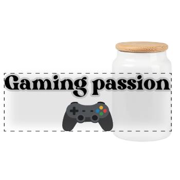Gaming Passion - Panorama Keksdose mit Holzdeckel - Weiß - Vorne