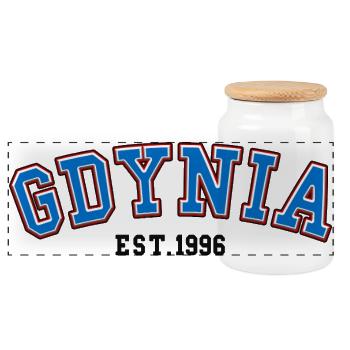 Gdynia Fondée en 1996 - Boîte à biscuits avec couvercle en bois - blanc - Devant
