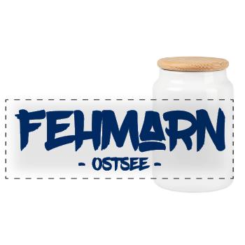 Fehmarn - Ostsee - Insel - Strand - Sommer - Sonne - Panorama Keksdose mit Holzdeckel - Weiß - Vorne