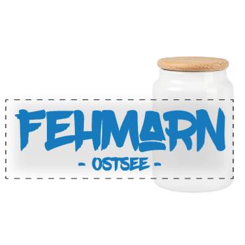 Fehmarn - Ostsee - Insel - Strand - Sommer - Sonne - Panorama Keksdose mit Holzdeckel - Weiß - Vorne