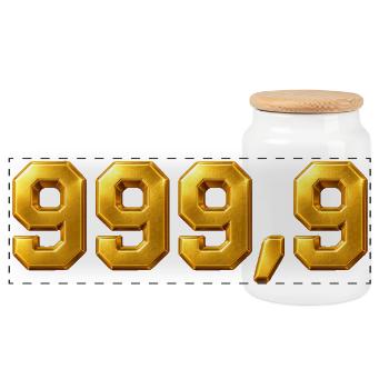 Or fin 999,9 - Boîte à biscuits avec couvercle en bois - blanc - Devant