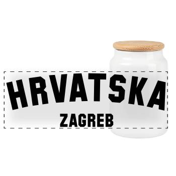ZAGREB Hrvatska - Croatie - Croatie - Boîte à biscuits avec couvercle en bois - blanc - Devant