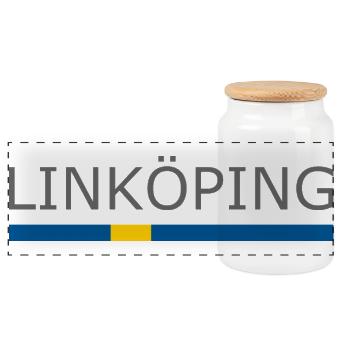 Drapeau de la Suède - Linköping - Sverige - Schweden - Boîte à biscuits avec couvercle en bois - blanc - Devant