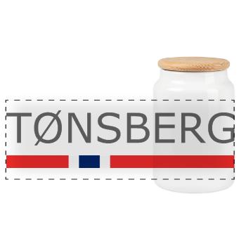 Norway Flag - Tonsberg - Norge - Norwegen - Panoramic Cookie Jar with Wooden Lid - white - Front