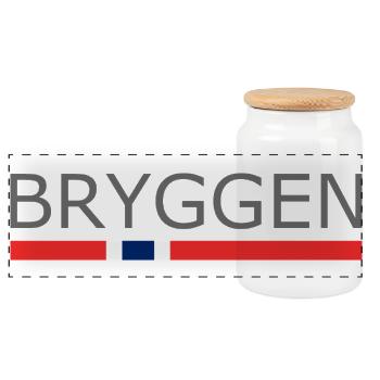 Bryggen - Bergen - Norway - Norge - Norwegen - Panorama Keksdose mit Holzdeckel - Weiß - Vorne