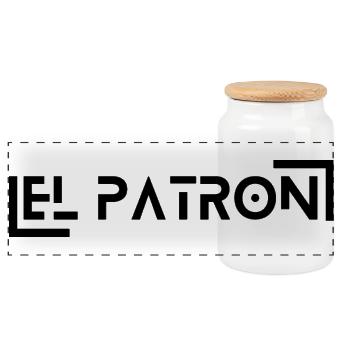 El Patron – The Chef Look - Panoramic Cookie Jar with Wooden Lid - white - Front