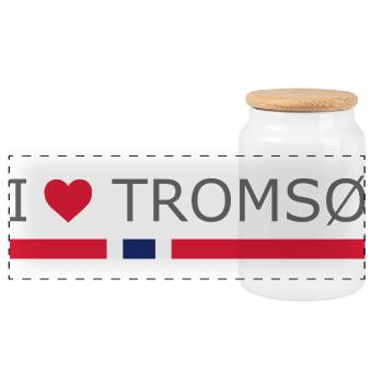 I love Tromso - Norway - Norge - Norwegen - Panorama Keksdose mit Holzdeckel - Weiß - Vorne