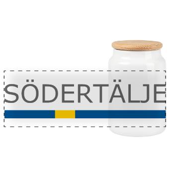 Drapeau de la Suède - Södertälje - Sverige - Schweden - Boîte à biscuits avec couvercle en bois - blanc - Devant