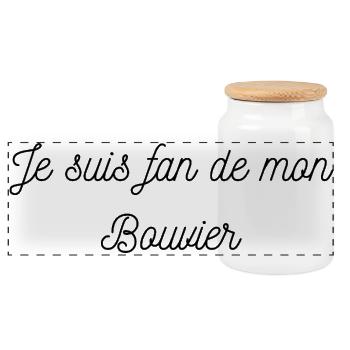 Je_suis_fan_de_mon_bouvier - Boîte à biscuits avec couvercle en bois - blanc - Devant