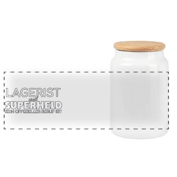 Super-héros magasinier - Boîte à biscuits avec couvercle en bois - blanc - Devant