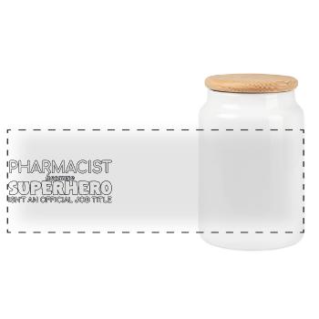 Pharmacist Superhero Apotheke - Panorama Keksdose mit Holzdeckel - Weiß - Vorne