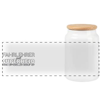 Instructeur de conduite Superhero Auto-école - Boîte à biscuits avec couvercle en bois - blanc - Devant