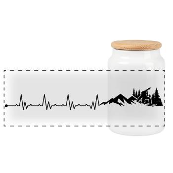 En attente de téléchargement du design - Boîte à biscuits avec couvercle en bois - blanc - Devant
