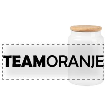 Team Oranje - Nederland - Netherlands Niederlande - Panorama Keksdose mit Holzdeckel - Weiß - Vorne