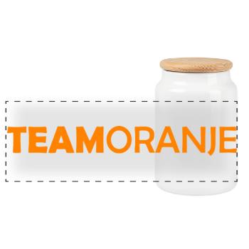 Team Oranje - Nederland - Netherlands Niederlande - Panorama Keksdose mit Holzdeckel - Weiß - Vorne