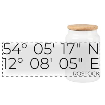 coordinates Rostock - Panoramic Cookie Jar with Wooden Lid - white - Front