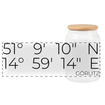 coordonnées Görlitz - Boîte à biscuits avec couvercle en bois - blanc - Devant