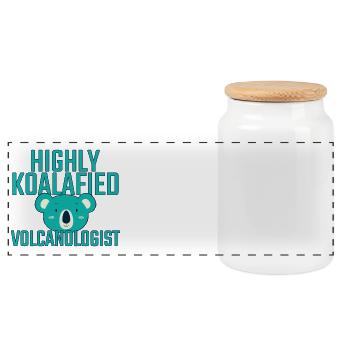 Volcanologist Koalafied Volcanology - Panorama Keksdose mit Holzdeckel - Weiß - Vorne