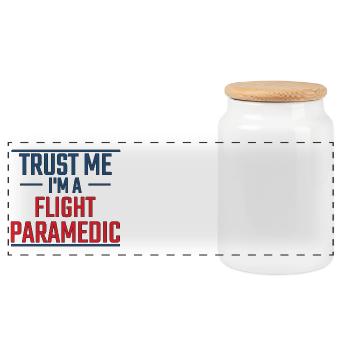 Flight Paramedic Trust me air rescue - Panoramic Cookie Jar with Wooden Lid - white - Front