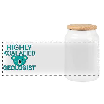 Geologist Koalafied Geology - Panorama Keksdose mit Holzdeckel - Weiß - Vorne