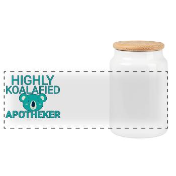 Apotheker Koalafied - Panorama Keksdose mit Holzdeckel - Weiß - Vorne