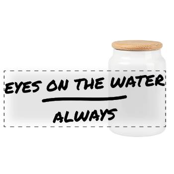 Rettungsschwimmer - Eyes On The Water Always - Bad - Panorama Keksdose mit Holzdeckel - Weiß - Vorne