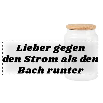 Gegen den Strom - Panorama Keksdose mit Holzdeckel - Weiß - Vorne