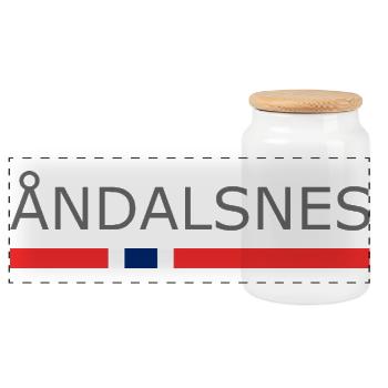 Andalsnes - Norway - Norge - Norwegen - Panoramic Cookie Jar with Wooden Lid - white - Front