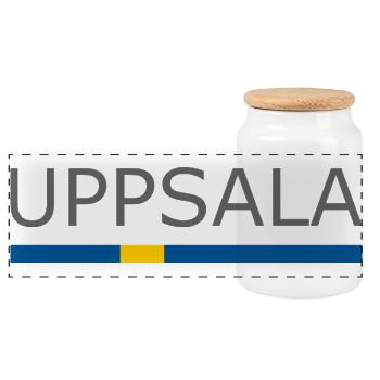 Sweden Flag - Uppsala - Sverige - Schweden - Panoramic Cookie Jar with Wooden Lid - white - Front