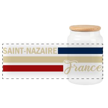 France - Saint-Nazaire - Frankreich - Flagge - Panorama Keksdose mit Holzdeckel - Weiß - Vorne