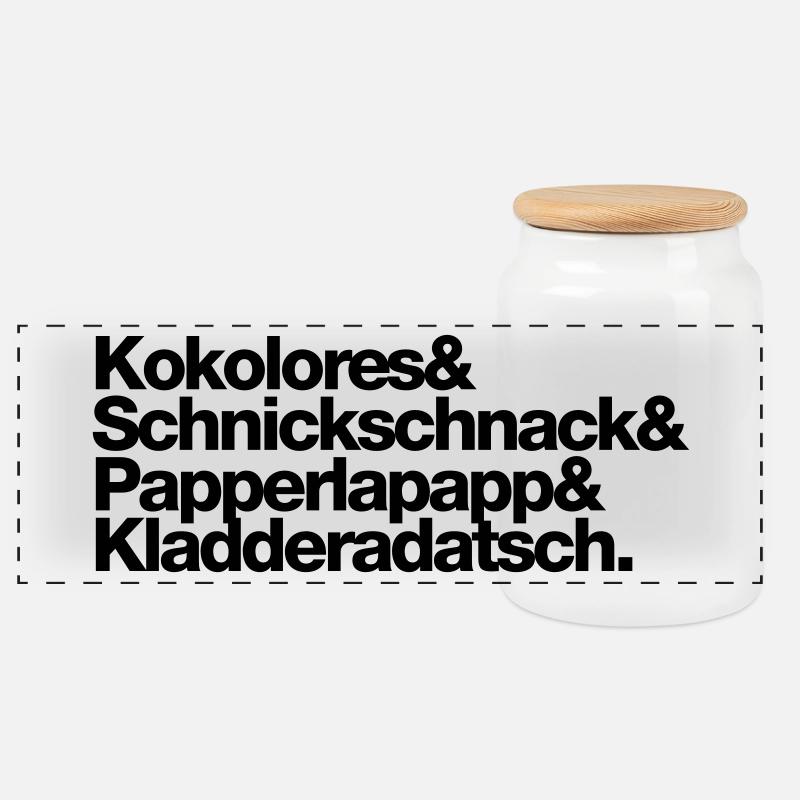 Kokolores Schnickschnack Papperlapapp - Panorama Keksdose mit Holzdeckel - Weiß