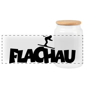 Flachau Ski Skifahren Wintersport - Panorama Keksdose mit Holzdeckel - Weiß - Vorne