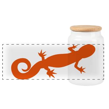 salamandre - Boîte à biscuits avec couvercle en bois - blanc - Devant