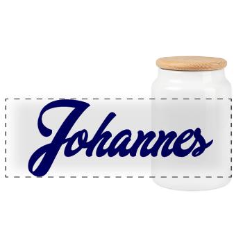 Nom Johannes Personnalisation - Boîte à biscuits avec couvercle en bois - blanc - Devant