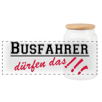 Busfahrer Bus Omnibus Kraftfahrer dürfen...(25) - Panorama Keksdose mit Holzdeckel - Weiß - Vorne