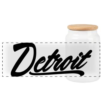 Chemise de Détroit - Boîte à biscuits avec couvercle en bois - blanc - Devant