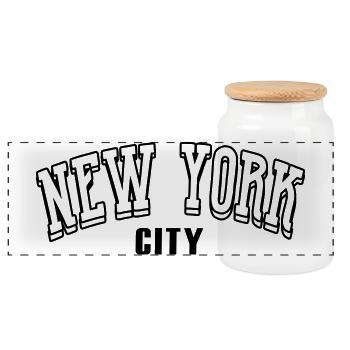 new york shirt - Panorama Keksdose mit Holzdeckel - Weiß - Vorne