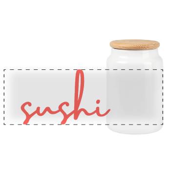 Addict Crush: Bold Script Overlay - Panoramic Cookie Jar with Wooden Lid - white - Front