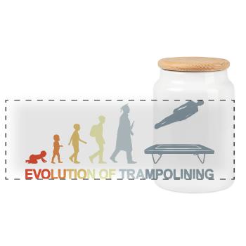 Vintage Trampolinspringer Evolution - Panorama Keksdose mit Holzdeckel - Weiß - Vorne