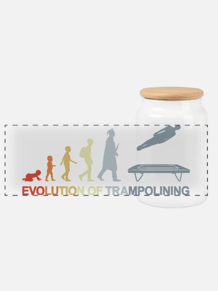 Vintage Trampolinspringer Evolution - Panorama Keksdose mit Holzdeckel - Weiß