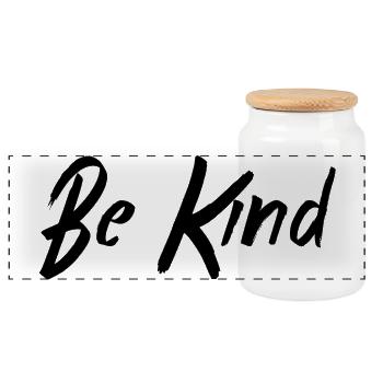 Be Kind - Panoramic Cookie Jar with Wooden Lid - white - Front