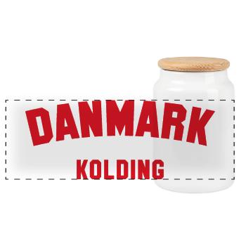 KOLDING Danemark Dänemark - Boîte à biscuits avec couvercle en bois - blanc - Devant