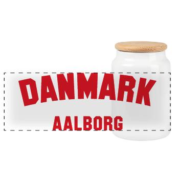 AALBORG Danemark Dänemark - Boîte à biscuits avec couvercle en bois - blanc - Devant