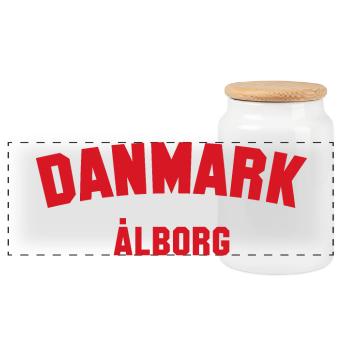ALBORG Danmark Danemark - Boîte à biscuits avec couvercle en bois - blanc - Devant