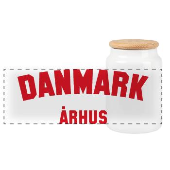 ARHUS Danmark, Danemark - Boîte à biscuits avec couvercle en bois - blanc - Devant