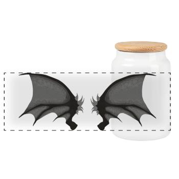 Dämonenflügel, halloween outfits, goth - Panorama Keksdose mit Holzdeckel - Weiß - Vorne