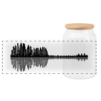 Guitare Skyline - Boîte à biscuits avec couvercle en bois - blanc - Devant