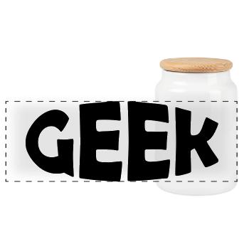 GEEK - Panorama Keksdose mit Holzdeckel - Weiß - Vorne